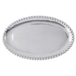 Mariposa Brillante Pearled Small Oval Platter