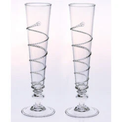 Juliska Pair Of Amalia Flutes Clear